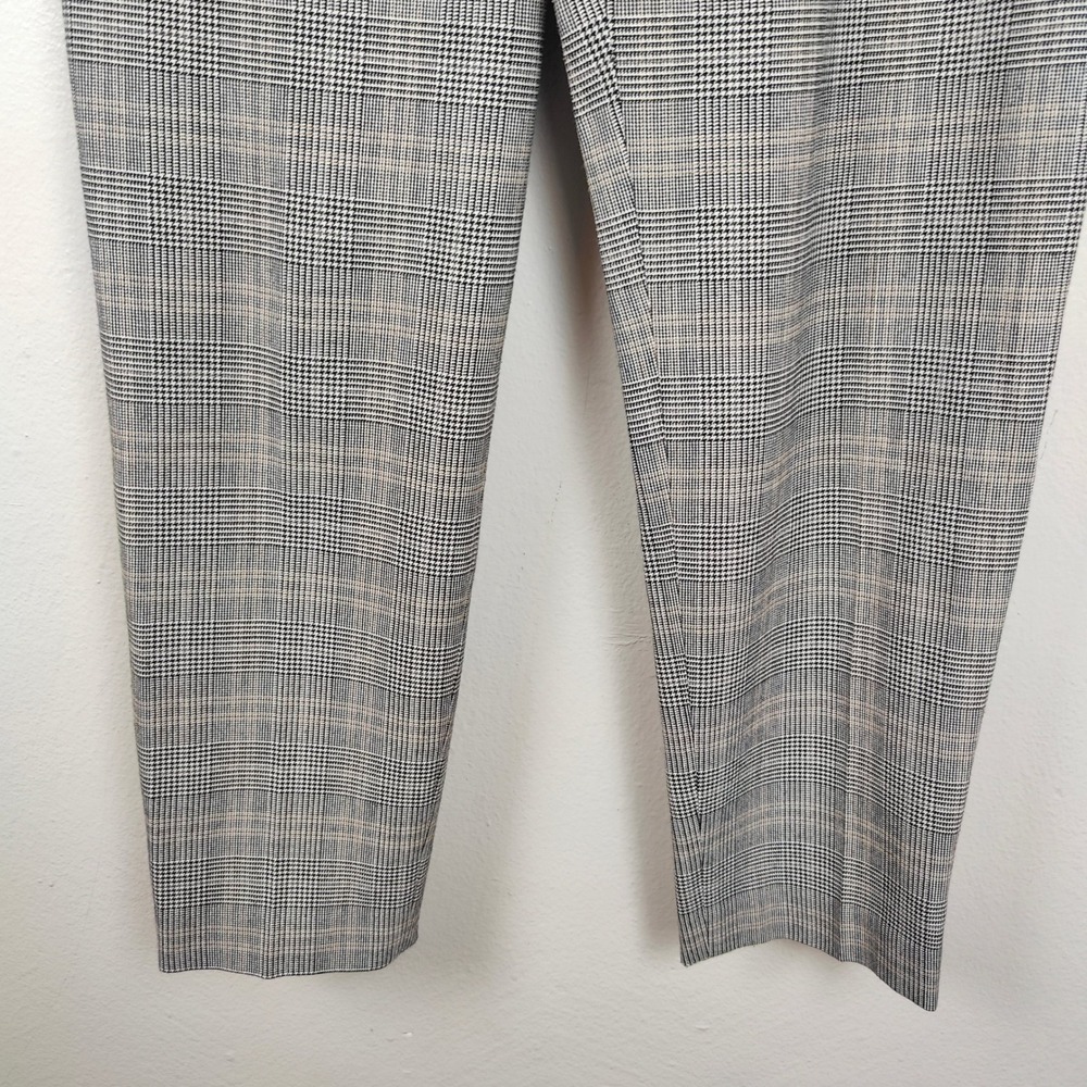 Aritzia Babaton Conan Ankle‎ Pants Womens 2 Career Tan Houndstooth Check - Picture 4 of 12